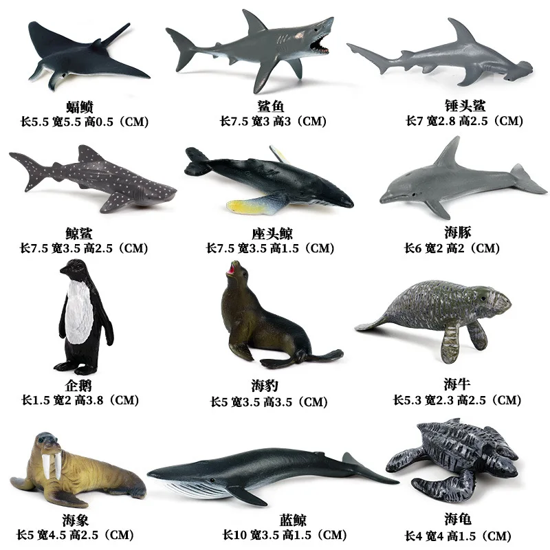 Модель мини океан животных игрушки сцена украшения модель Megalodon киллер КИТ синий кит челюсти Пингвин Дельфин