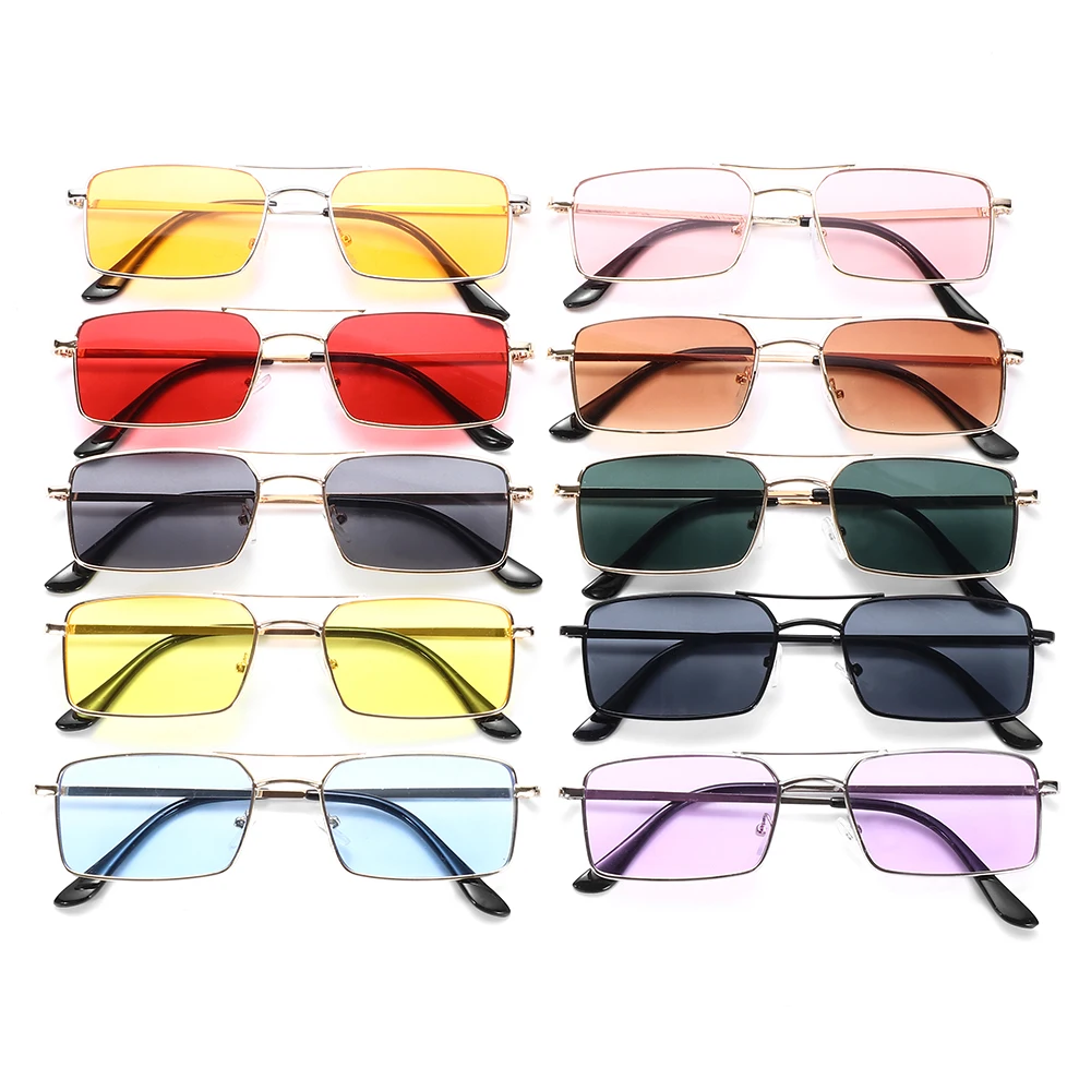 

Fashion UV400 Lens Vintage Metal Frame Steampunk Sunglasses Small Frame Sun Glasses Retro Rectangle Sunglasses