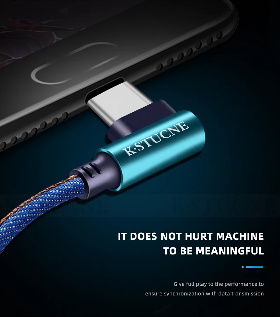 Usb type-C кабель для быстрой зарядки на 90 градусов для samsung S9 S8 Plus для huawei P10 Pro Redmi Note 7 type-C кабель для передачи данных