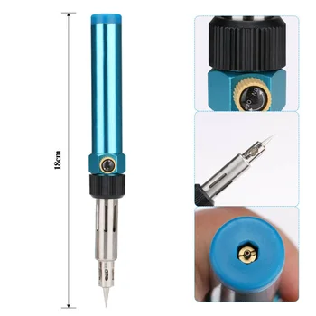 

18x3cm Metal Blue Gas Torch Butane Pen Rod Refillable Welding Tools Accessories