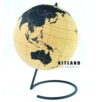 

Cork worldmap with geographic Globe World Map with Metal Base cork message board