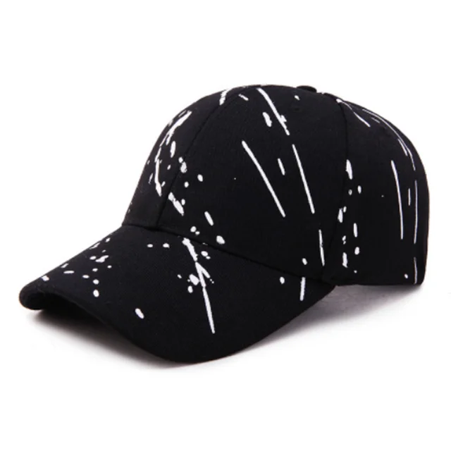 Trendy Adult Baseball Cap Korean Art Print Men and Women Sun Visor Baseball Cap Hat Sunscreen Fashion Adjustable Cap Black White black