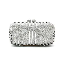 Модные женские вечерние сумочки с бриллиантами и милым бантом, роскошные сумочки с кристаллами, клатчи для невесты, сумки для свадебной вечеринки