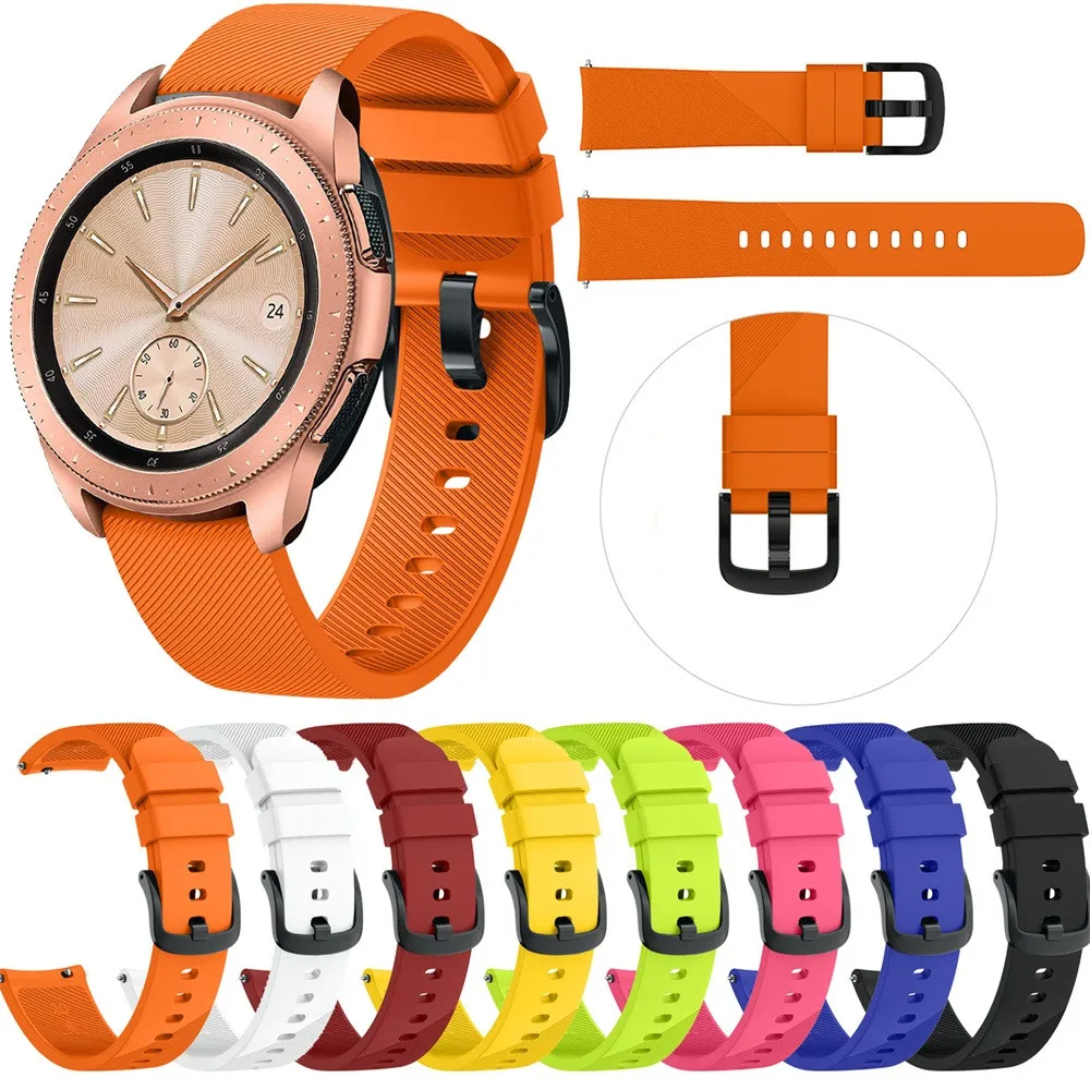 20 мм ремешок для часов samsung galaxy watch active 42 gear S2 sport Силиконовый браслета correa pulseira