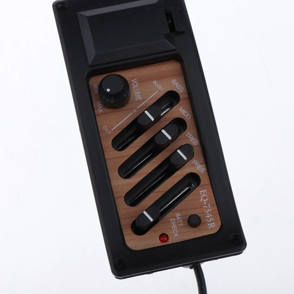 1 Set 4 Band EQ Equalizer Acoustic Guitar Preamp Piezo Pickup Black