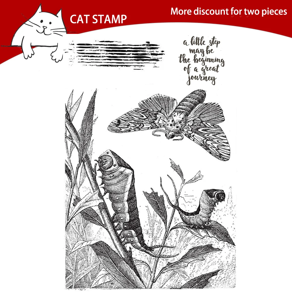 

Metamorphosis Butterfly Transparent Clear Stamps For Scrapbooking Card Making Photo Album Silicone Stamp DIY Decorative Crafts