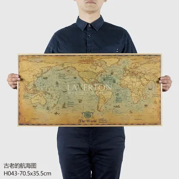 

Pc001 Large Size Retro Nostalgic Nautical Chart C Section 72.5x35.5cm Map Poster Wall Chart Bar Cafe Home Decoration