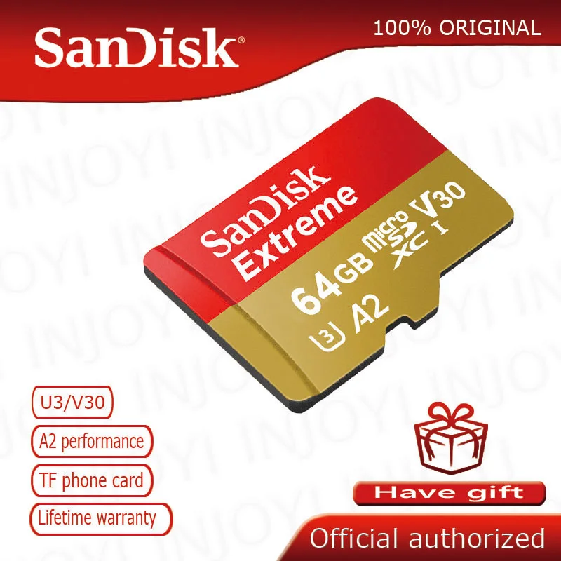 Оригинальная Micro SD Карта SanDisk Extreme, 32 ГБ, класс 10, U3, 90 Мб/с, 16 ГБ, 64 ГБ, microSD, TF карта, 128 Гб, поддержка официальной проверки