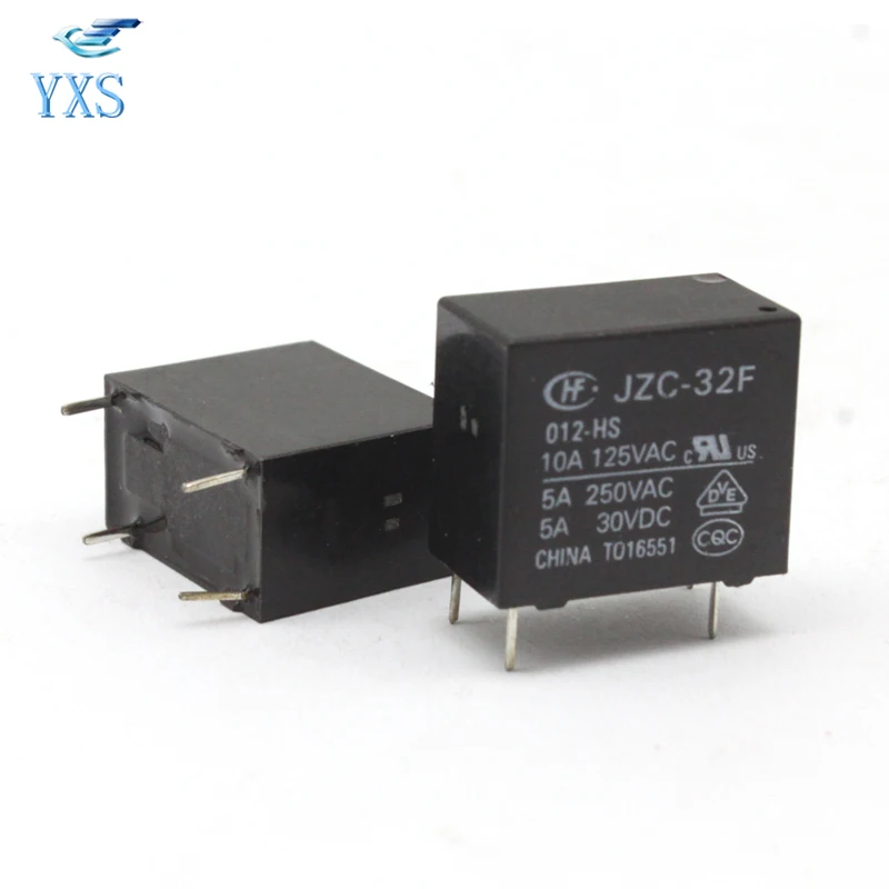 

10PCS/LOT HF Power Relay JZC-32F-012-HS 4 Pins JZC-32F 10A 125VAC 5A 250VAC 5A 30VDC JZC-32F Relay