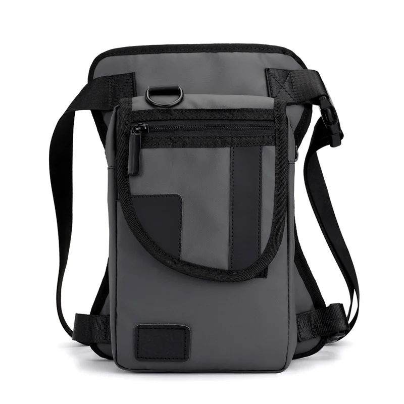 Gray Leg Bag CCRXRQ, Мужская водонепроницаемая нейлоновая поясная сумка, Мужская мотоциклетная поясная сумка, Повседневная дорожная поясная сумка для путешествий - Цвет: Gray Leg Bag