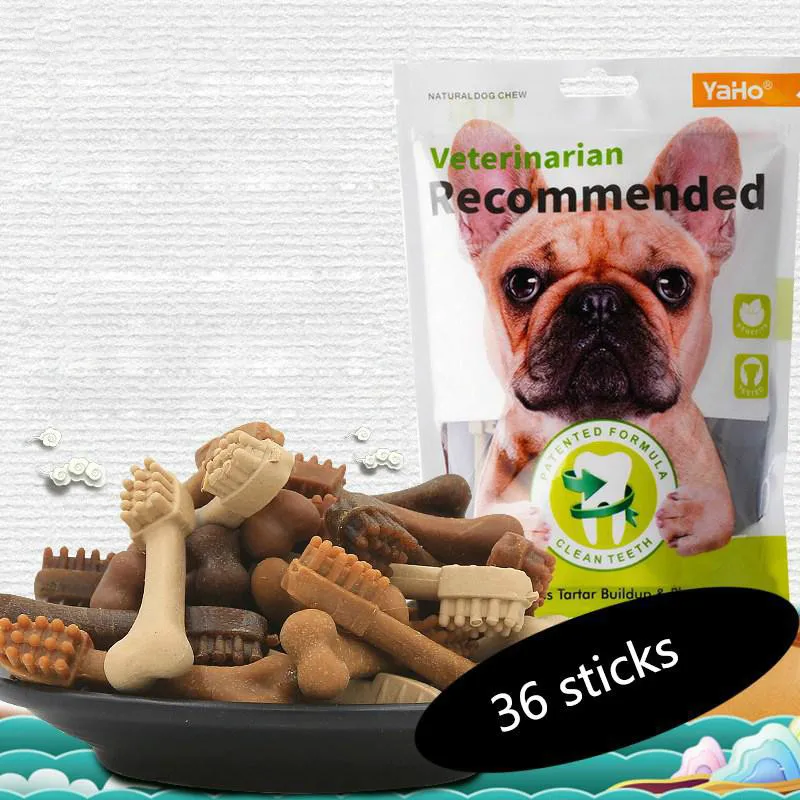 

36Pcs Organic Dog Food Toothbrush Bone Deodorant Teeth Clean Treat Long Lasting Dental Chews Stick Freshener Oral Care Snacks