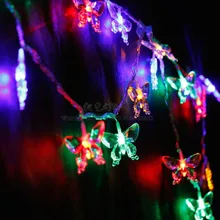 10 м 100 светодиодный Светодиодный светильник-бабочка, гирлянда для внутреннего/наружного использования, рождественское свадебное украшение, guirlande lumineuse светодиодный