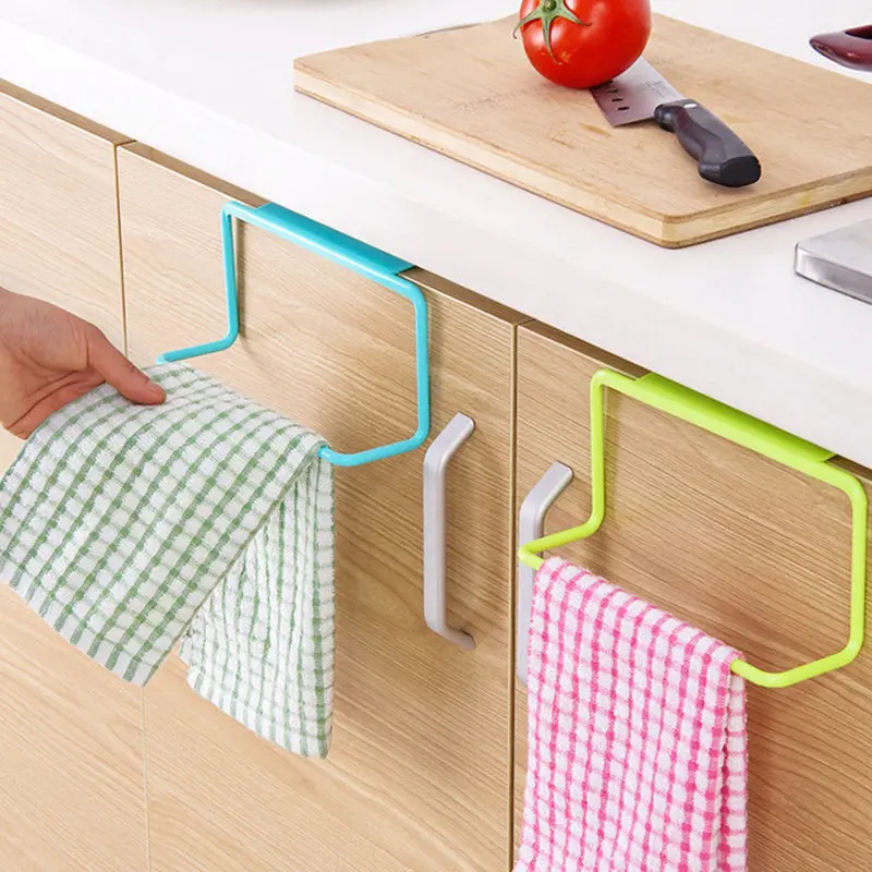 Cabinet Hanging Towel racks Door Kitchen Shelf Wash Cocina Hanger Bathroom Accessories Hook Storage Cupboard Organizer