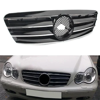 

Car Front Grille 4-Pin Grill w/ Emblem For Mercedes Bens C-Class W203 C230 C240 C320 C32 C220 2000 2001 2002 2003 2004 2005 2006