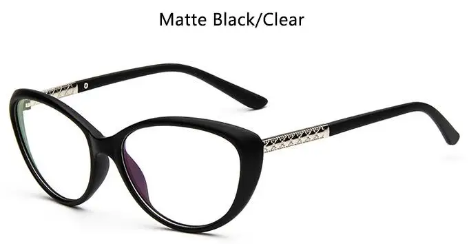 matte black clear Сексуальная черная оправа для очков в стиле кошачьи глаза Женские винтажные Ретро прозрачные очки Оптические очки без рецепта Женские оправы - Цвет оправы: matte black clear