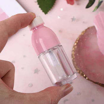 

5 Pieces Creative Beverage Bottle Shaped Empty Lip Gloss Tube Containers Mini Refillable Lip Balm Bottles With Rubber Inserts