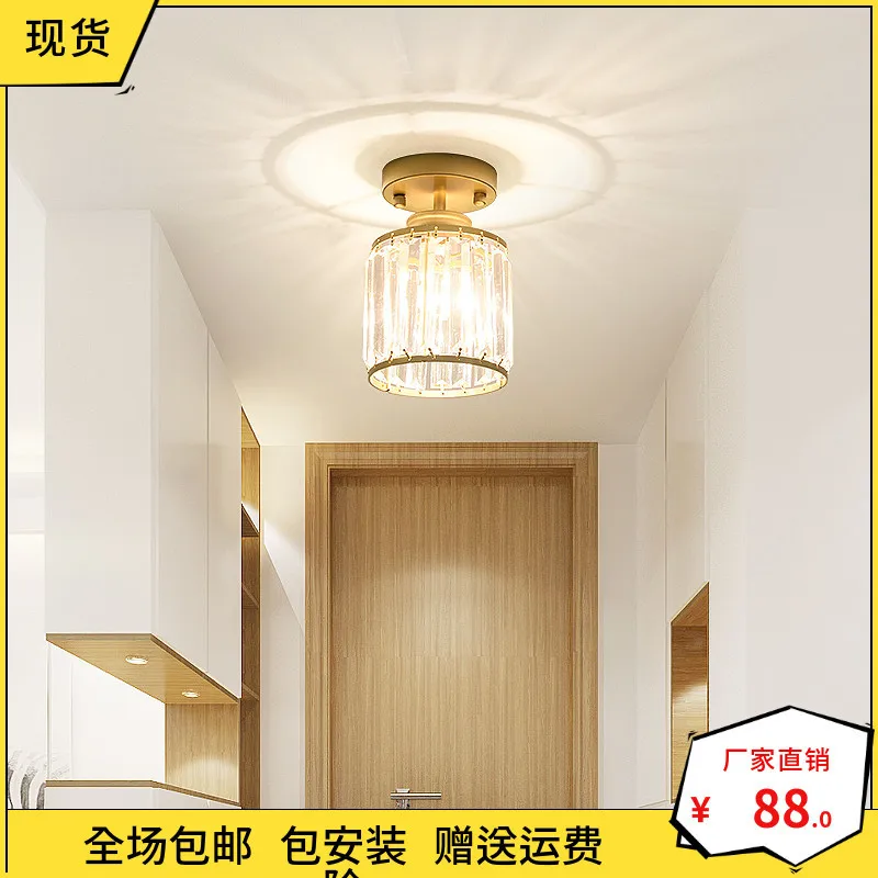 

Luxurious Crystal Aisle Lamp Post Modern Led Corridor Lamp Cloakroom Home Hallway Lamp Northern Europe Concise Balcony Lamp
