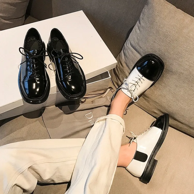 

Soft-Sole inside And Pure Leather Small Leather Shoes Deep-mouth Thin Shoes 2020 British Style WOMEN'S Casual Shoes