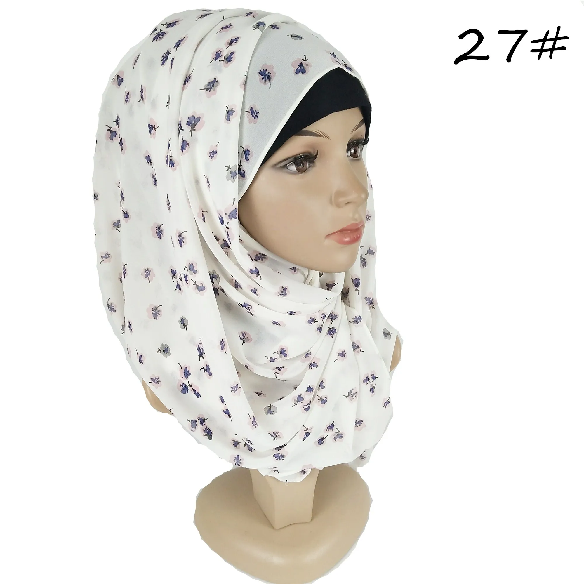 R4 10 шт. высококачественный шифоновый шарф с цветочным принтом/длинный шарф хиджаб мусульманская повязка на голову 180*75 см можно выбрать цвета