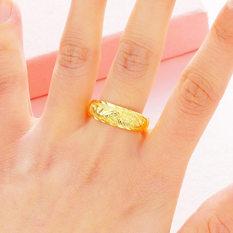 parti Miljøvenlig kronblad Cute Fashion Female Couple 24k Gold Finger Ring Simple Open Adjustable Ring  Wedding Jewelry Promise Engagement Rings For Women - Rings - AliExpress