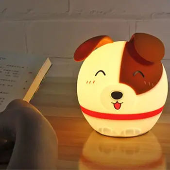

8 Colors LED Night Light Silicone Dog Children Bedroom Living Room USB Portable Pat Lamp Creative Energy Save Lighting
