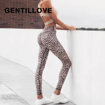 

Gentillove Leggings Women Sexy High Waist Leopard Print Push Up Leggings Activewear Slim Casual Pants Workout Polyester Fitness