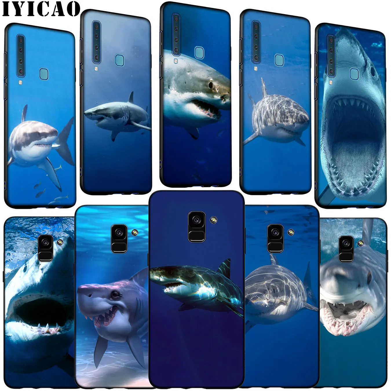 seas and oceans Selachimorpha Soft Silicone Phone Case for Samsung Galaxy A6 A7 A8 A9 2018 A3 A5 2016 2017 Note 9 8 10 Plus |