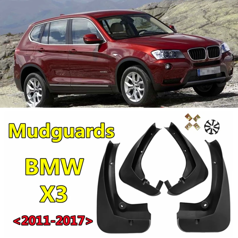 Guardabarros de coche de 4 piezas para BMW X3 2011 accesorios exteriores, guardabarros rueda, protección contra salpicaduras| -