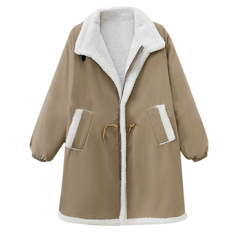 2020 куртка зимняя теплая парка пальто на молнии с отложным воротником Chaqueta Mujer Casacas