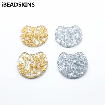 

New arrival! 30x37mm 50pcs Built-in gold/silver foil Round charm for Earrings DIY parts,Jewelry Earrings Findings & Components