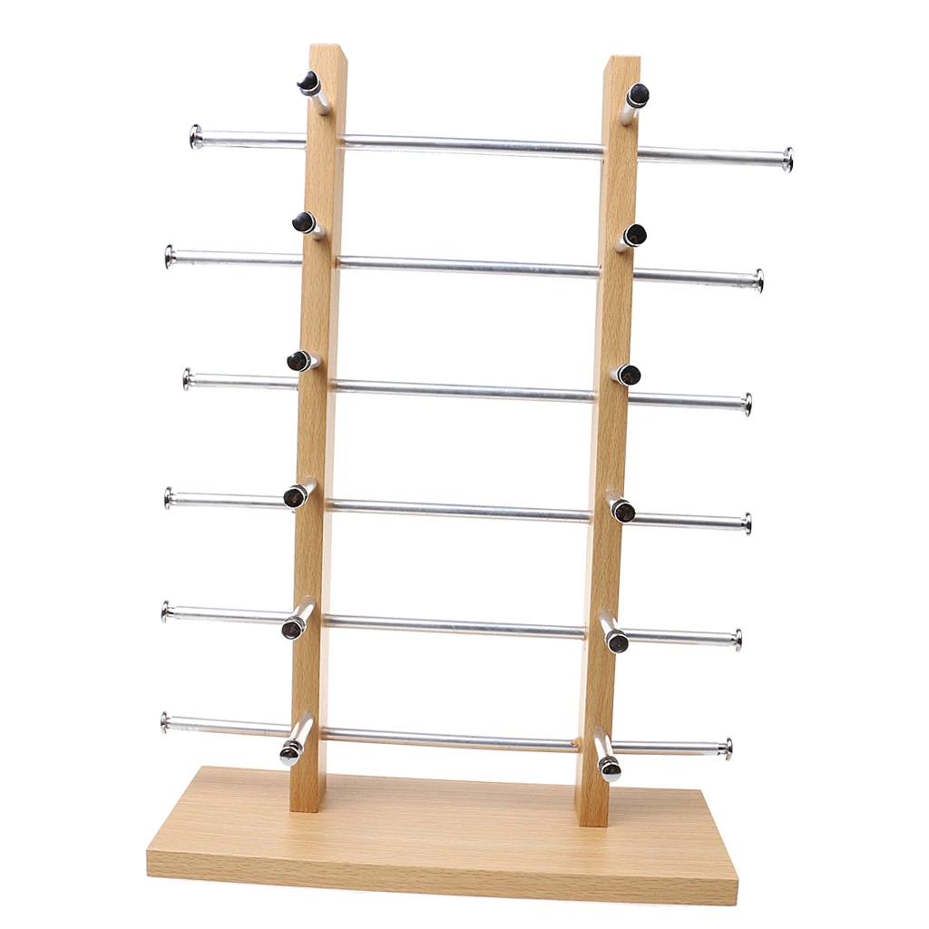6-Layer Sunglasses Eyeglasses Display Wooden Frame Rack Stand Holder Organizer silver color Displaying sunglass eyeglass and glasses