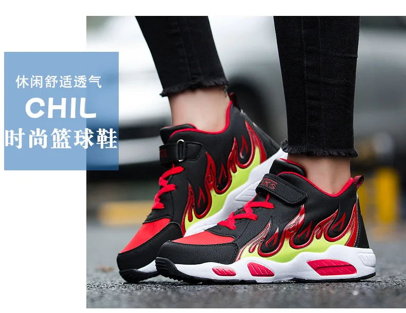 Детские спортивные shoes2018 стиль из сохраняющие максимальное количество тепла ботинки противоскользящая и износостойкая детская обувь с Баскетбол обувь