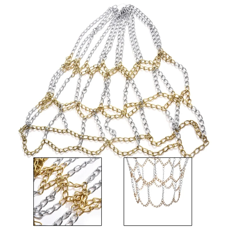 Basketball Net Outdoor Galvanized Steel Chain Net Durable Basketball Target Net Basketball Classic Sport Steel Chain