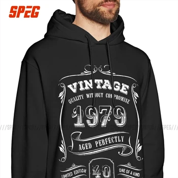 

Man Sweatshirt Gold Vintage 1979 Aged Perfectly 100% Cotton Classic Fit Leisure Hoodie 40th Birthday Gift Hoodie Shirt