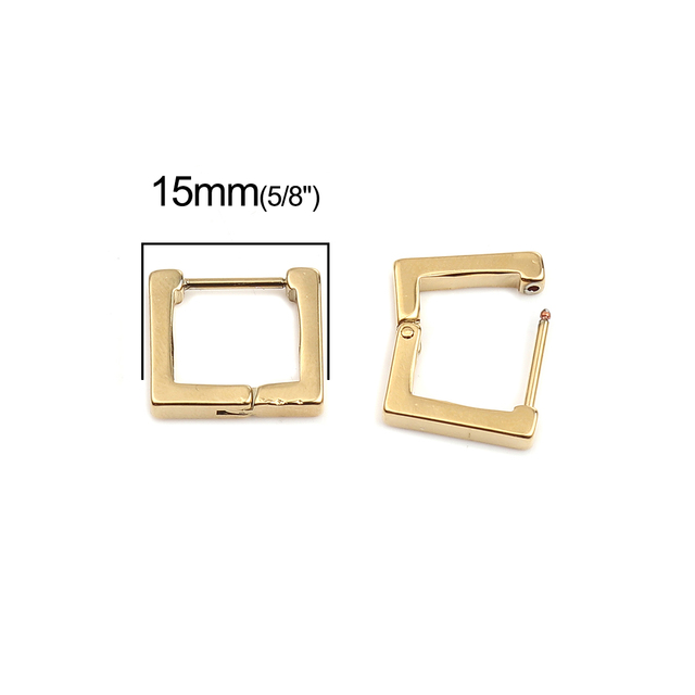 Box 304 Stainless Steel Geometric Hoop Earrings For Women Men Accessories Multicolor Black Rose Gold Loops,1 Pair