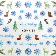 YZWLE 1 шт. наклейка для ногтей со смайликом снежинками из мультфильма с изображением листьев, кружева, слайдер для дизайна ногтей