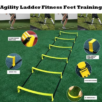 

Fitness Agility Ladder Straps Training Ladders Carry Bag Footwork Ladder 6 Rung Combo Agility Cones Football Speed Ladder