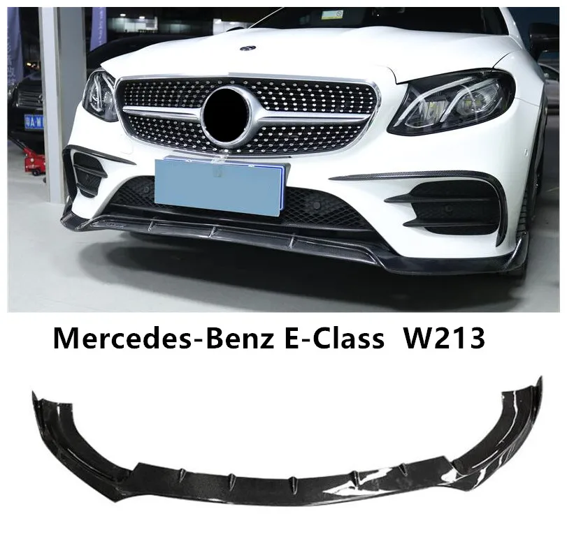 Передний спойлер из углеродного волокна для Mercedes-Benz E-Class W213 E200 E260 E300 E350 E63- бампер диффузор спойлеры