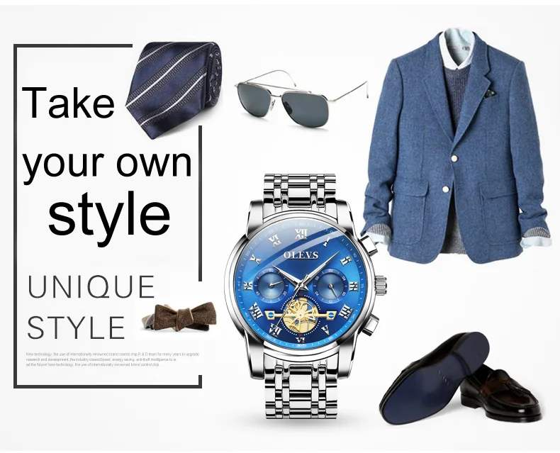 OLEVS Tourbillon Style Chronograph Men Watches 2021 Luxury Brand Sport Watch for Men Popular Hot Fashion Quartz Wristwatches