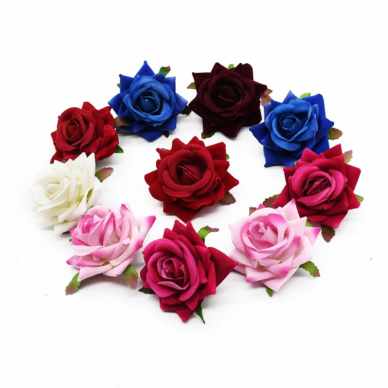 30/50pcs Artificial Flowers Wedding Decorative Wreath Clearance Christmas Home Decorations Brooch Fake Roses Bridal Accessories