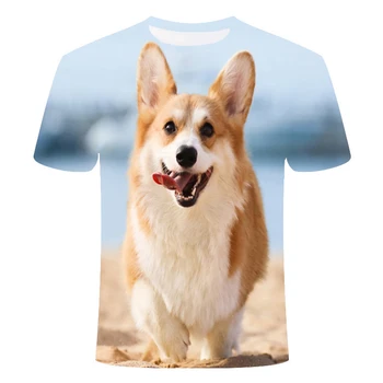 

Men's Animal T-shirt Dog/Pet 3D printed T-shirt Men's fun and cute personality all-match short-sleeved O-neck summer T-shirt