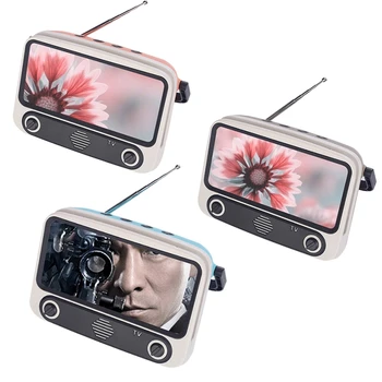 

Retro Mini Bluetooth Speaker Mobile Phone Movies TV Holder Music Player Portable Wireless Sound Box for U Disk TF Card