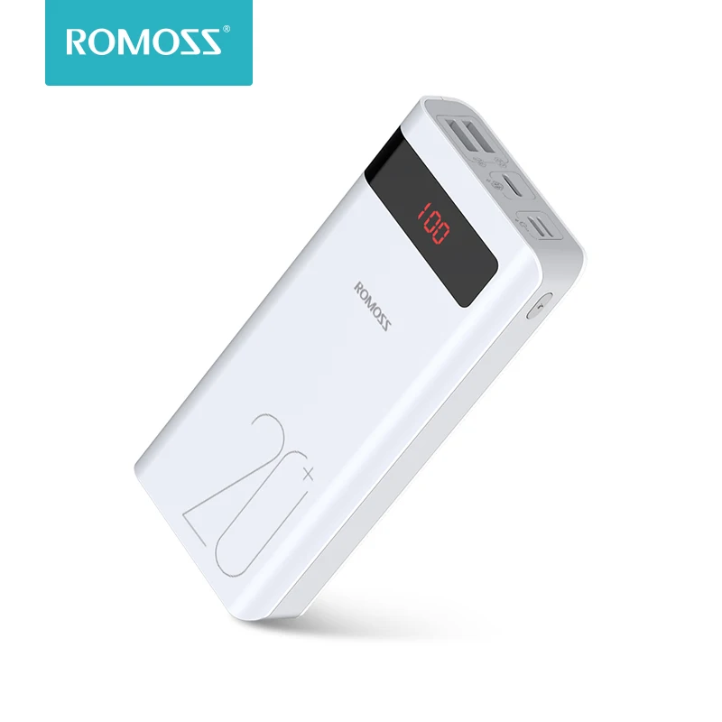 Venta ROMOSS-Batería Externa de 20000mAh para móvil, Powerbank con USB tipo C PD de carga rápida, carga rápida, 3,0, para Xiaomi y iPhone, Sense6PS AANknjbzE