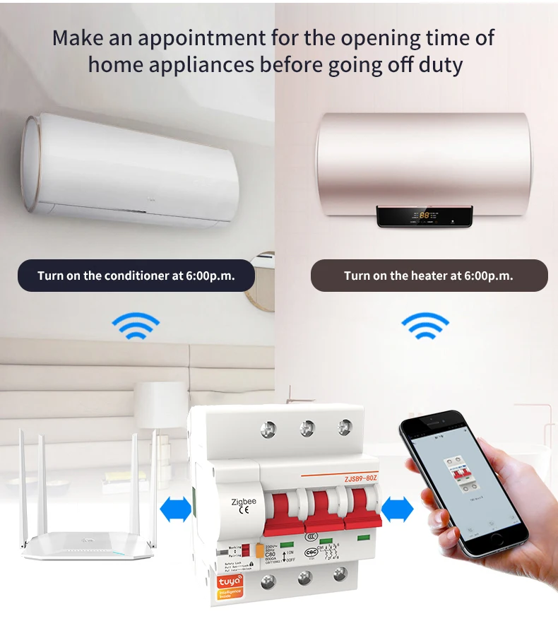 Zigbee 3p Disjuntor 16a125a Inteligente Mcb Tuya Smart App Controle de Voz Via Alice Alexa Google Home - Image 3
