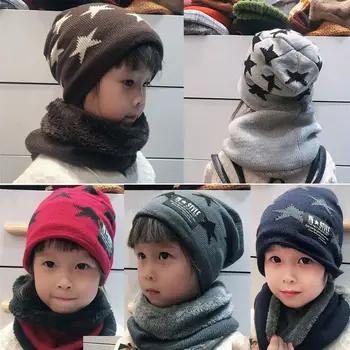 

Kids Knitted Scarf Hat Set Children Baby Boy Girl Winter Warm Beanie Cap Scarves NEW