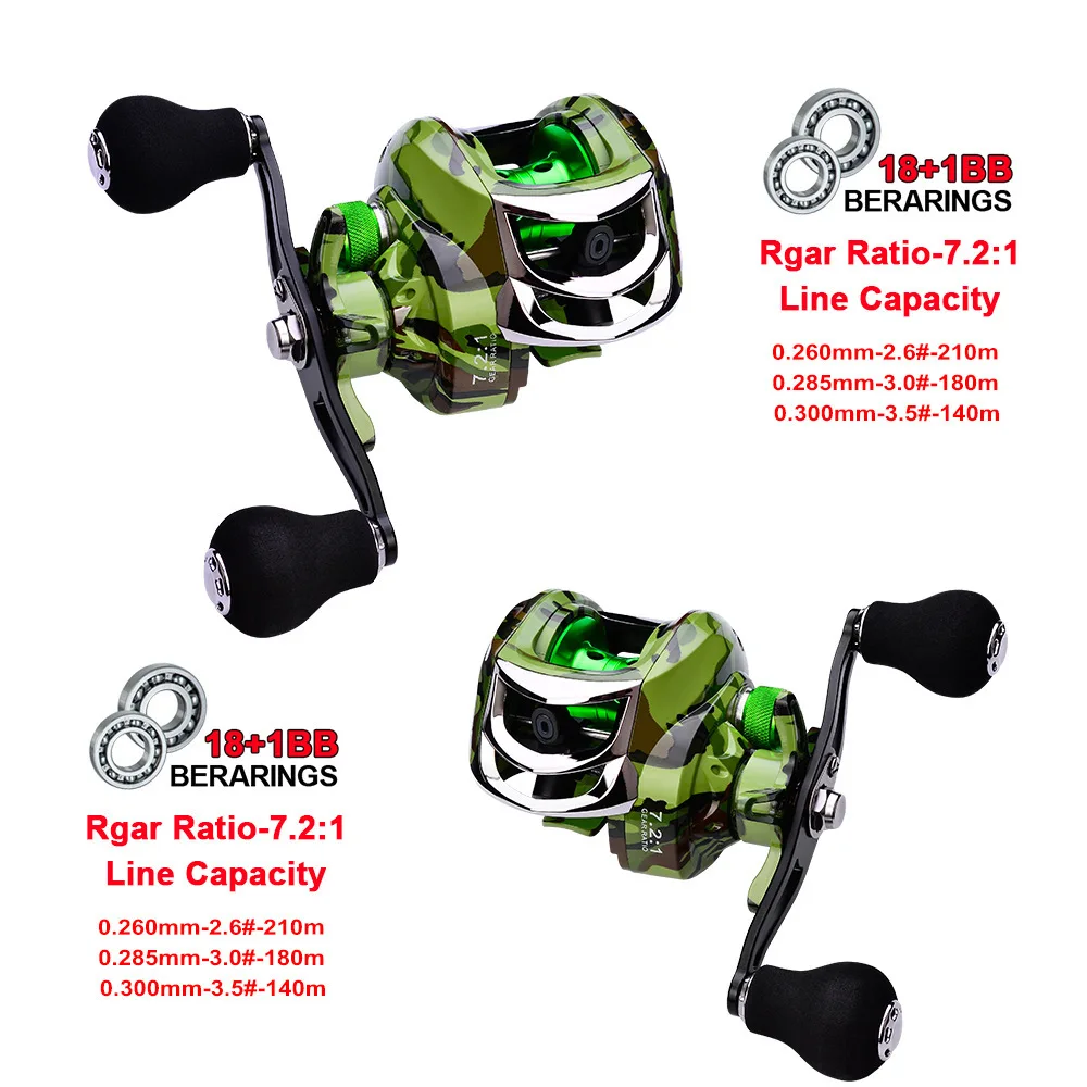 Metal Fishing Reel Carretilha 18+1 Casting Reel 7:1:1 Baitcasting Moulinet Carp Carretilha De Pesca Olta Makaralar Carretilhas