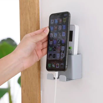

Wall Mounted Storage Box Air Conditioner Organizer Rack Mobile Phone Plug Holder Stand Remote Control Storage Case