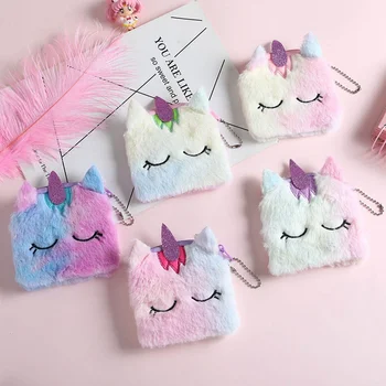 

Plush Unicorn Coin Purse Mini Backpack Bag Keychain Pouch Wallets Zip
