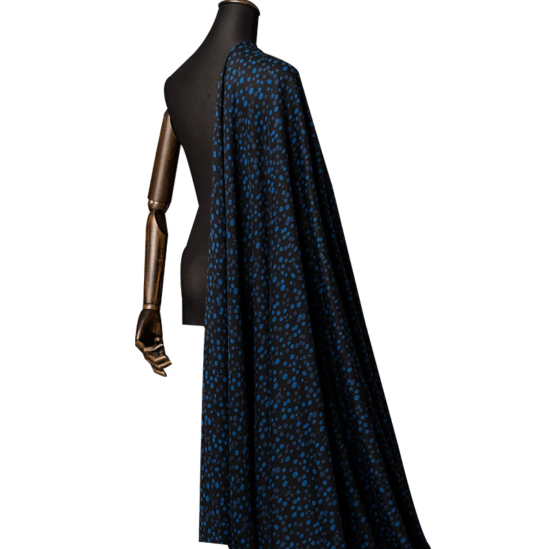 Осенне-зимняя высококачественная Мода материал ШЕРСТЬ; жаккард платье точка печать по бархатной ткани трикотажный бархат большой широкий