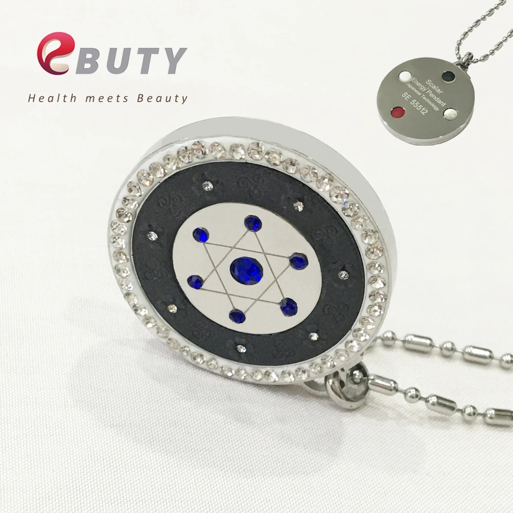 Blue with 4 in 1 EBUTY Давид кулон Лава звезда Квант энергии подвески 4000CC отрицательные ионы белый розовый красный желтый цвет с подарочной посылка коробка - Окраска металла: Blue with 4 in 1